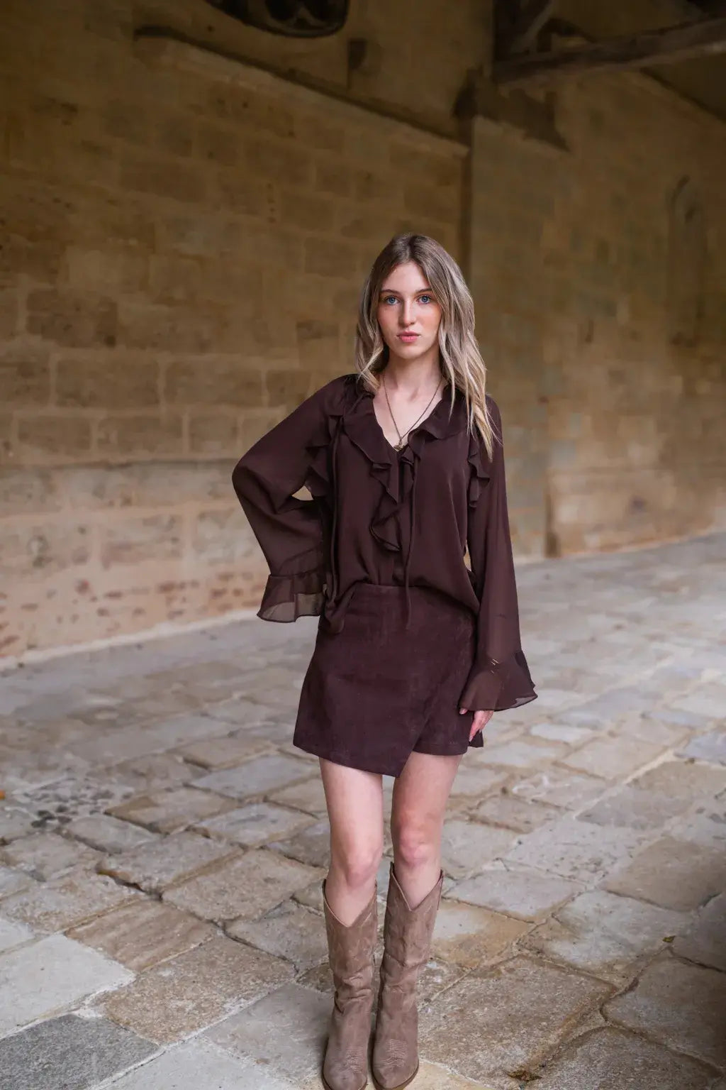 Jupe-short Diaz chocolat