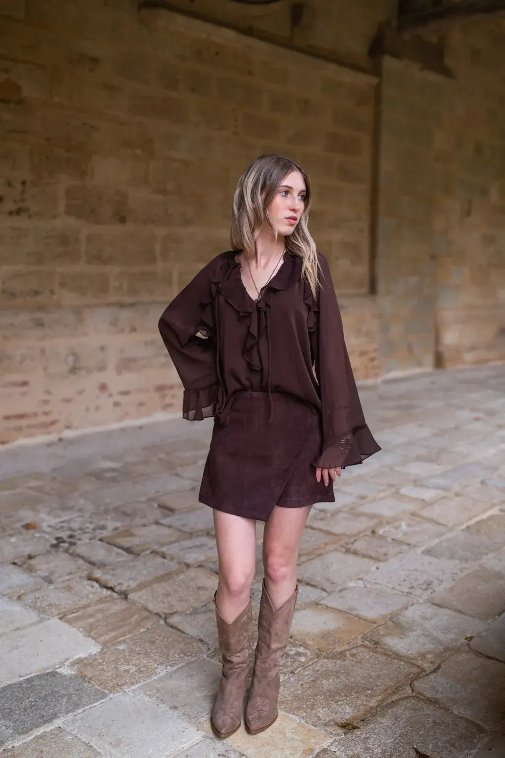 Jupe-short Diaz chocolat