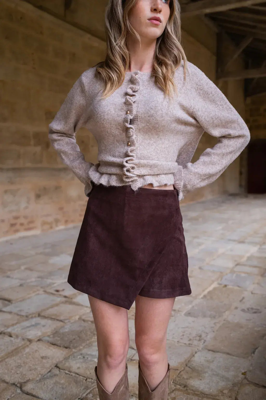 Jupe-short Diaz chocolat