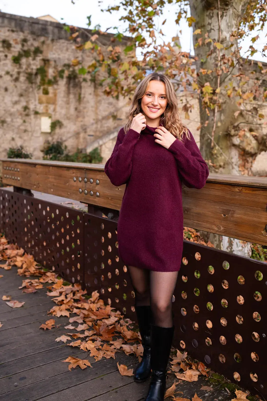 Robe pull Sya burgundy