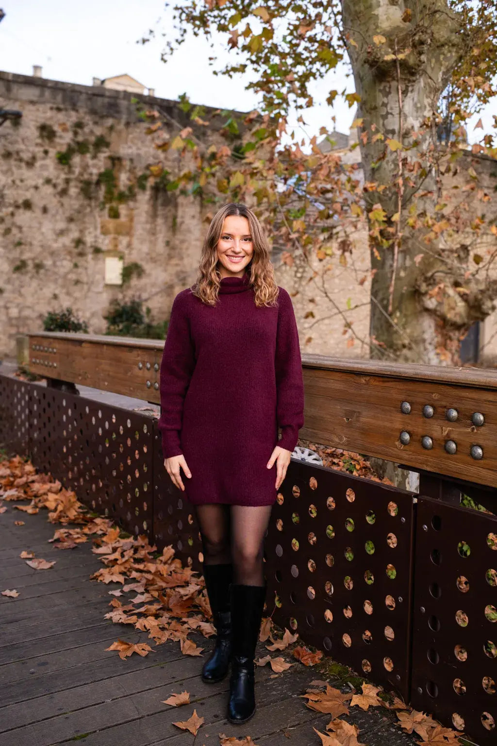 Robe pull Sya burgundy