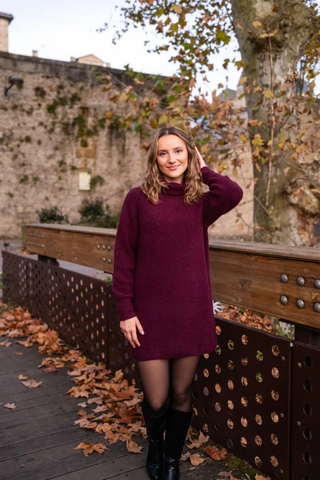 Robe pull Sya burgundy