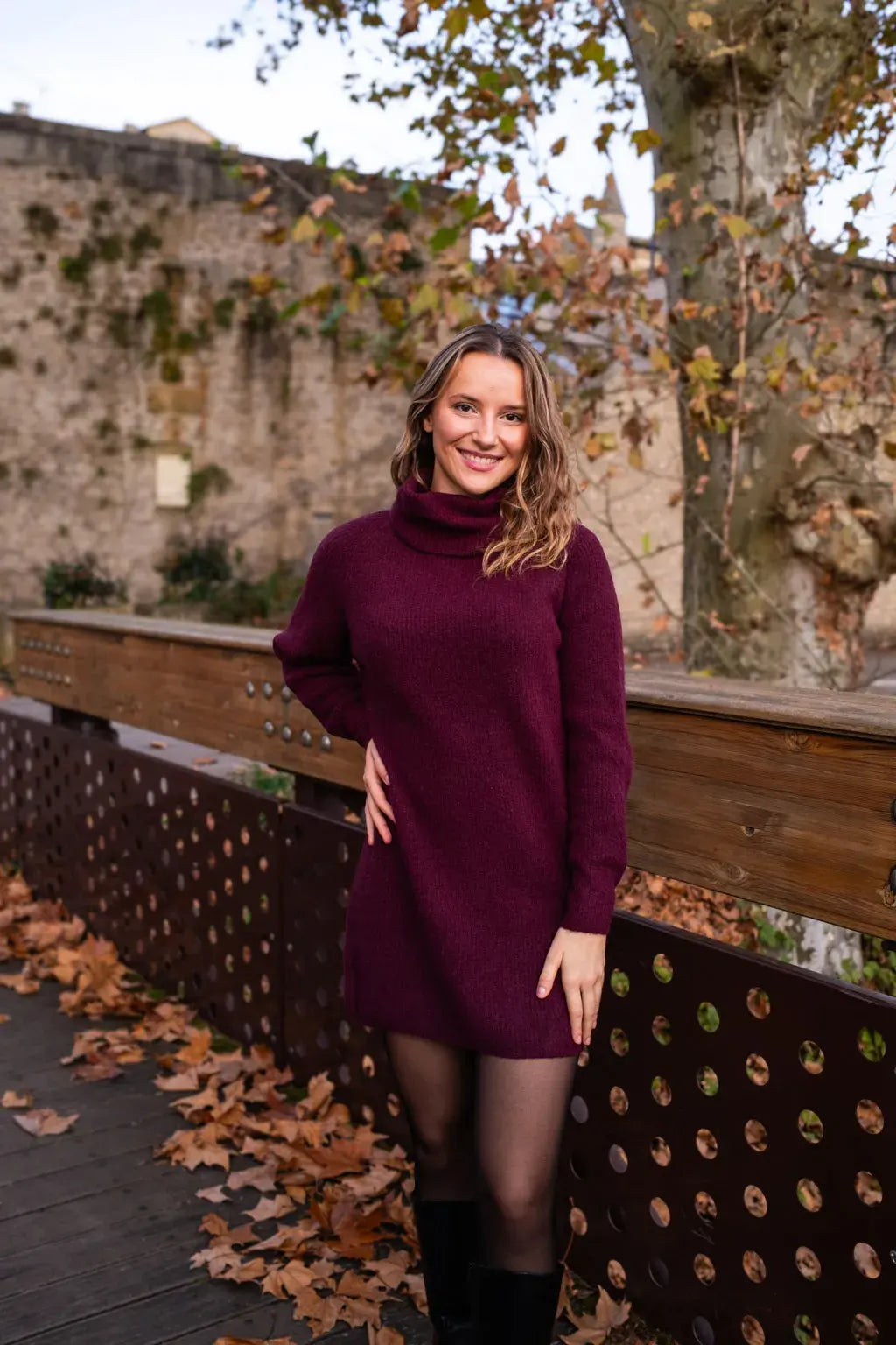 Robe pull Sya burgundy