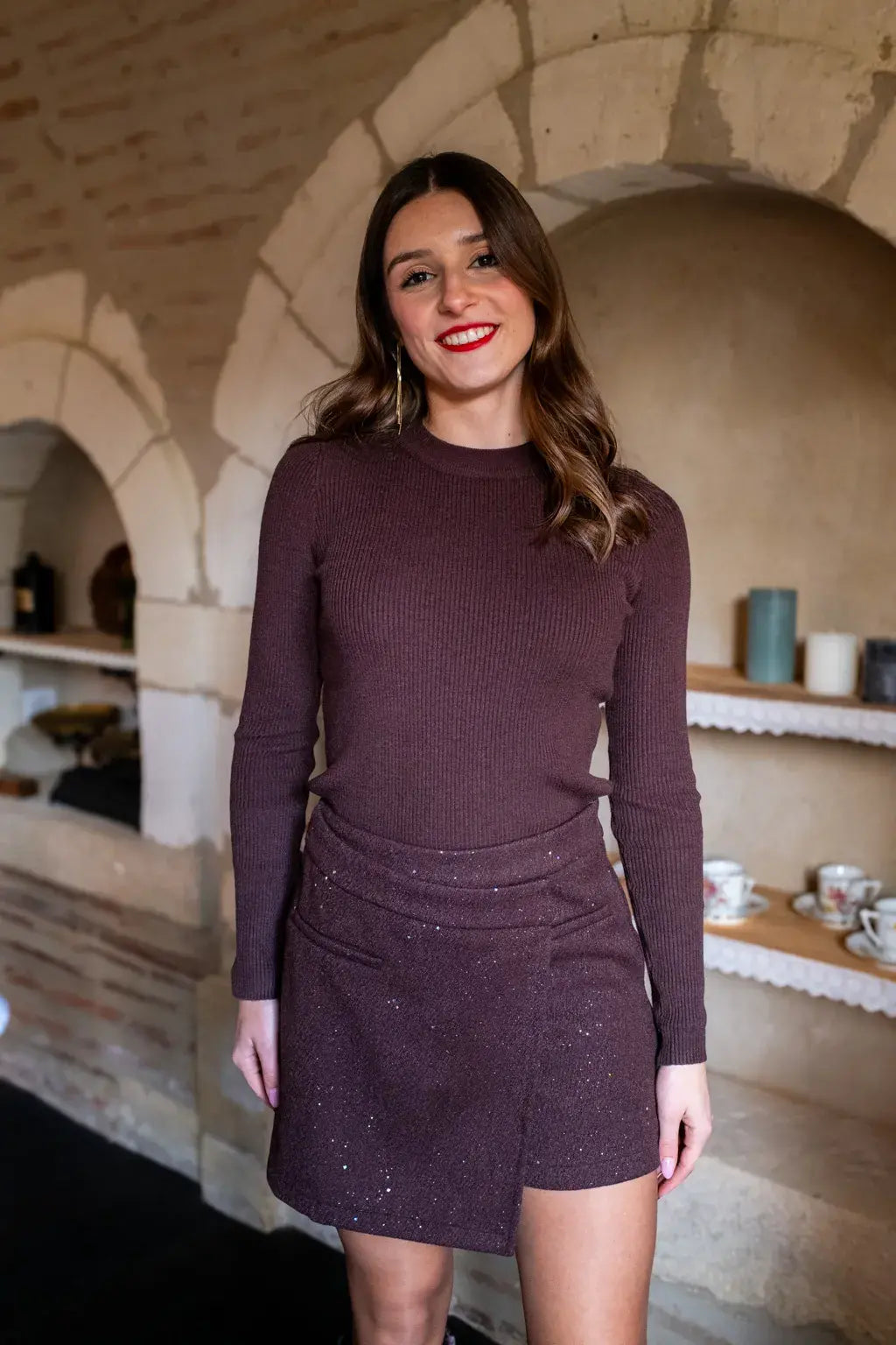 Jupe-short Aubane chocolat