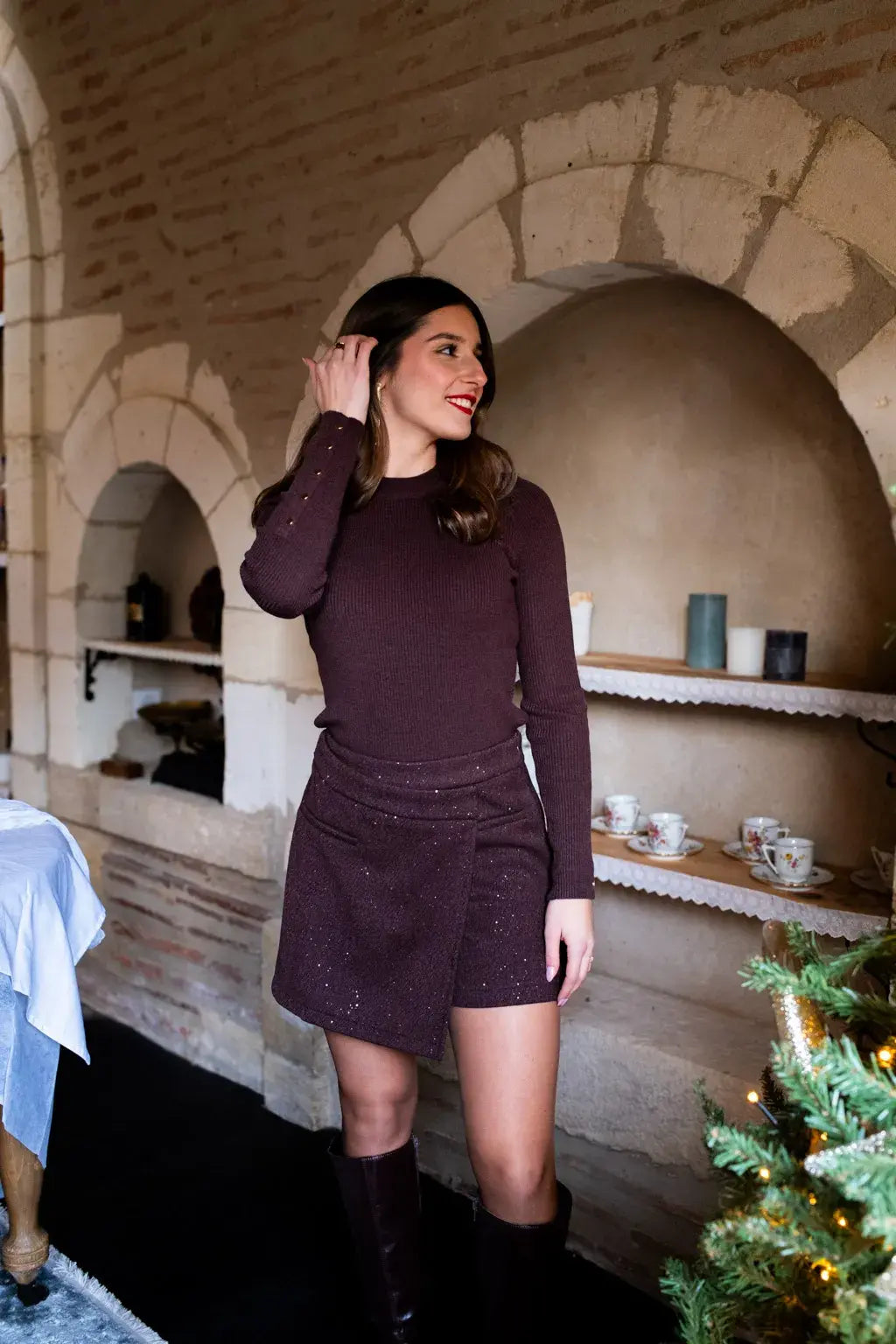 Jupe-short Aubane chocolat