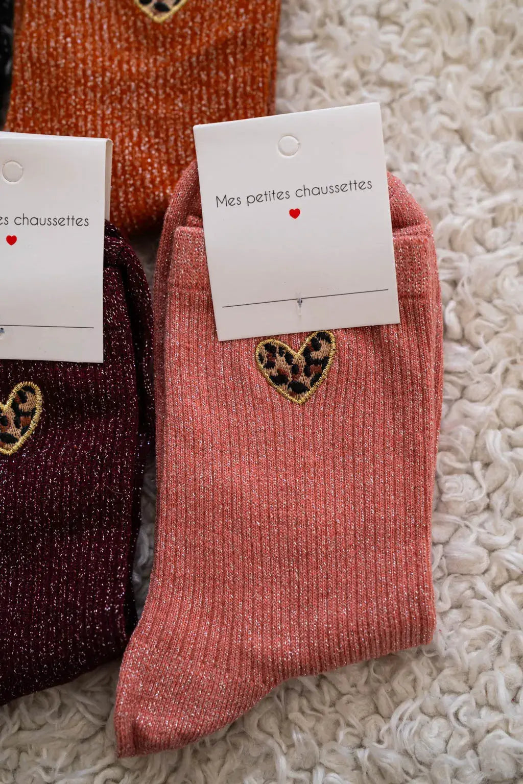 Chaussettes Cœurs léo rose