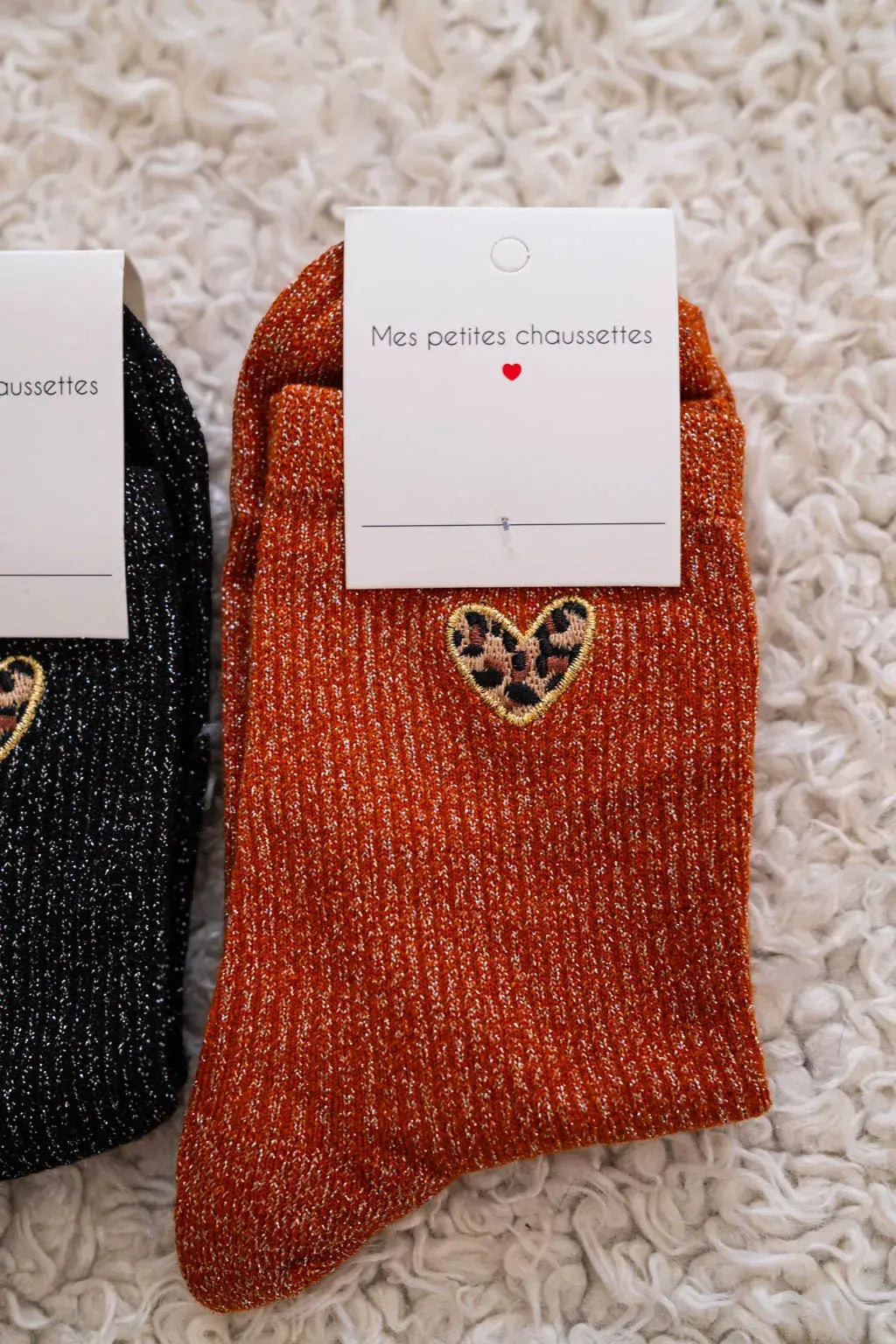 Chaussettes Cœurs léo camel