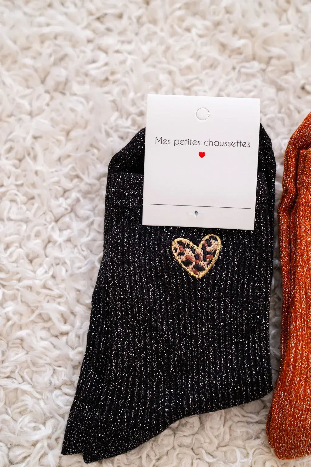 Chaussettes Cœurs léo noires