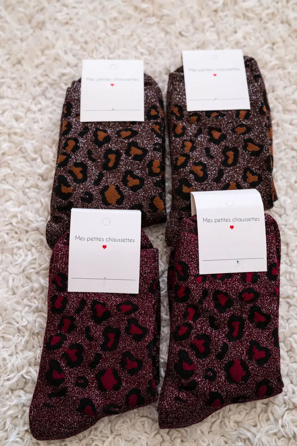Chaussettes léopard chocolat
