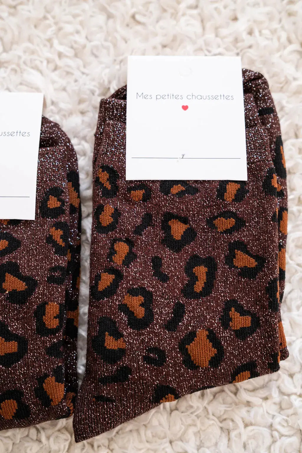 Chaussettes léopard chocolat