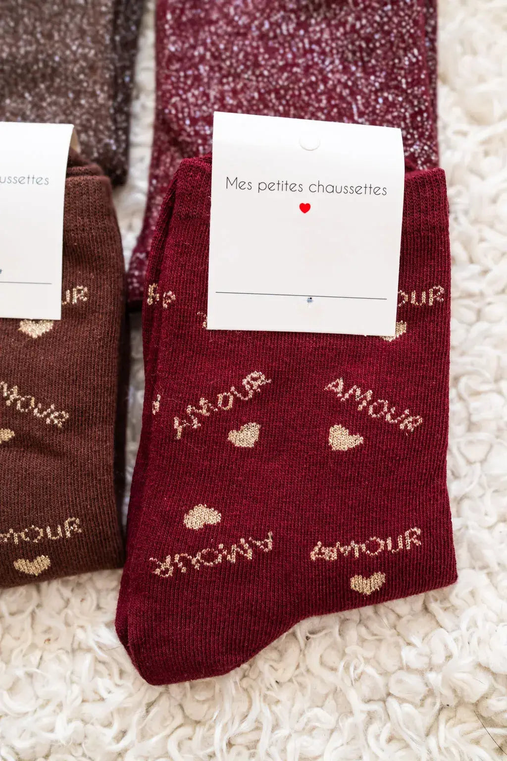 Chaussettes Amour bordeaux