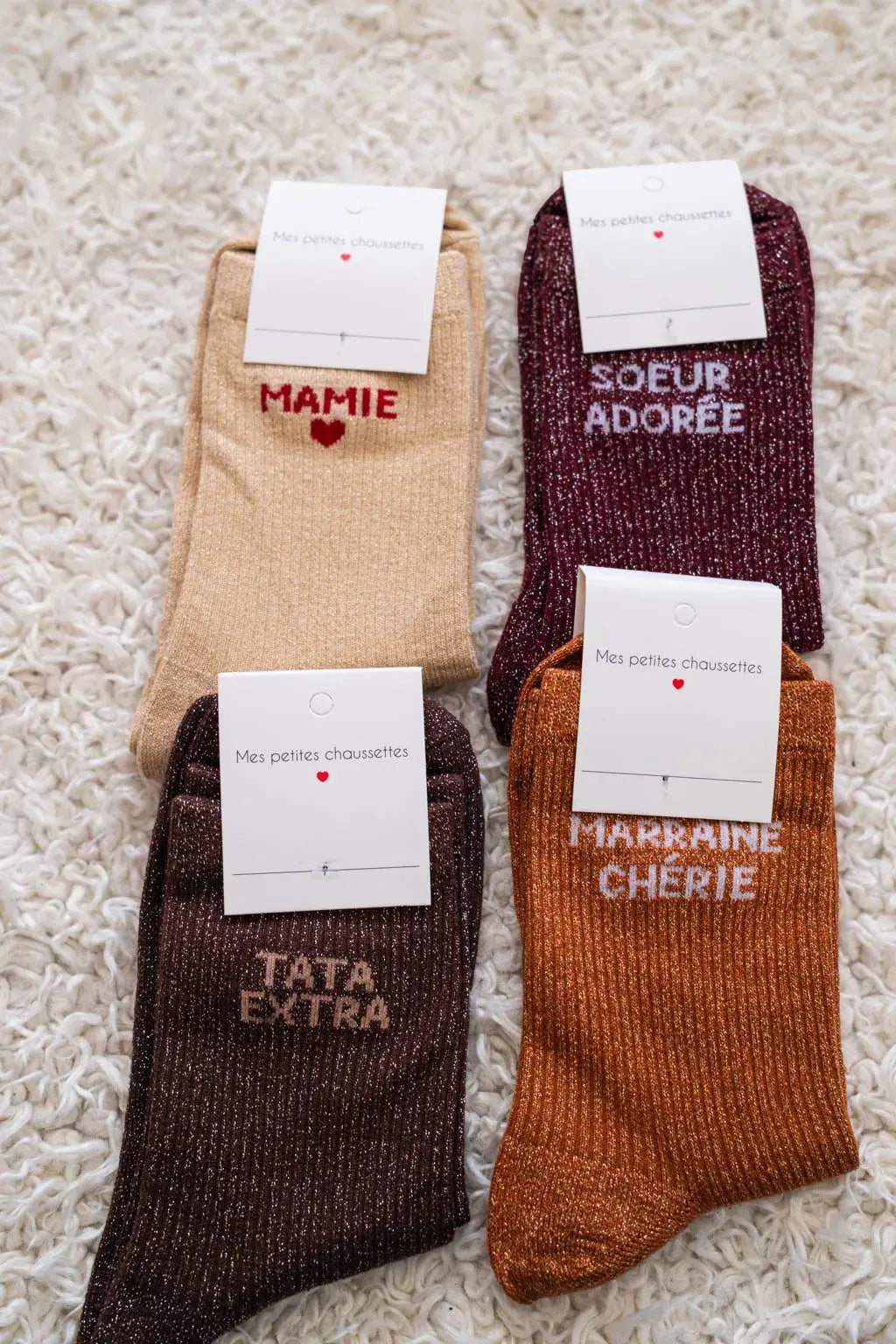 Chaussettes Sœur adorée bordeaux