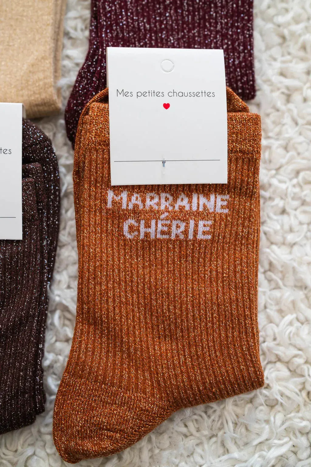 Chaussettes Marraine chérie camel