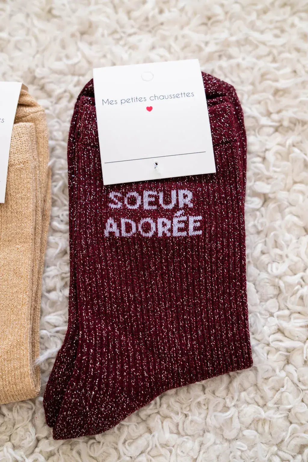 Chaussettes Sœur adorée bordeaux
