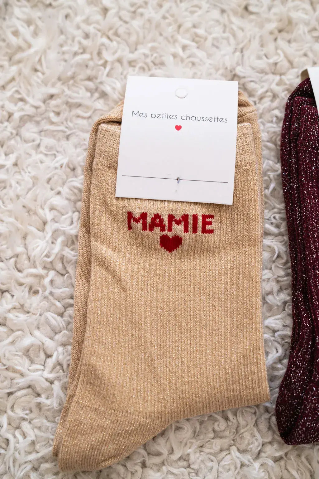 Chaussettes Mamie beige