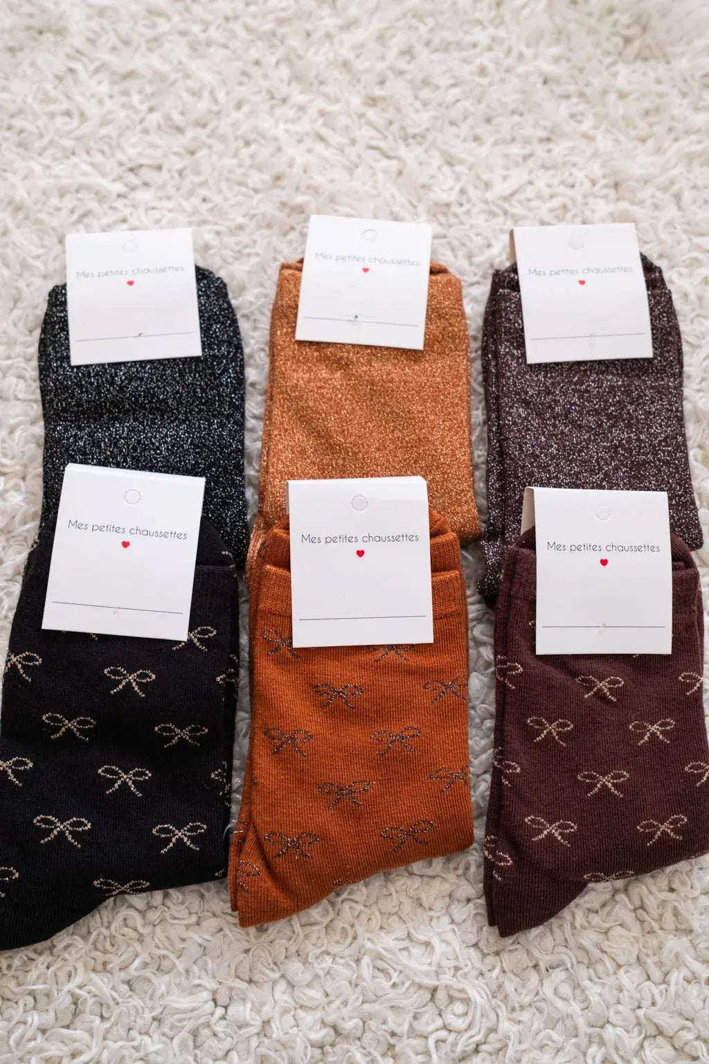 Chaussettes pailletées chocolat