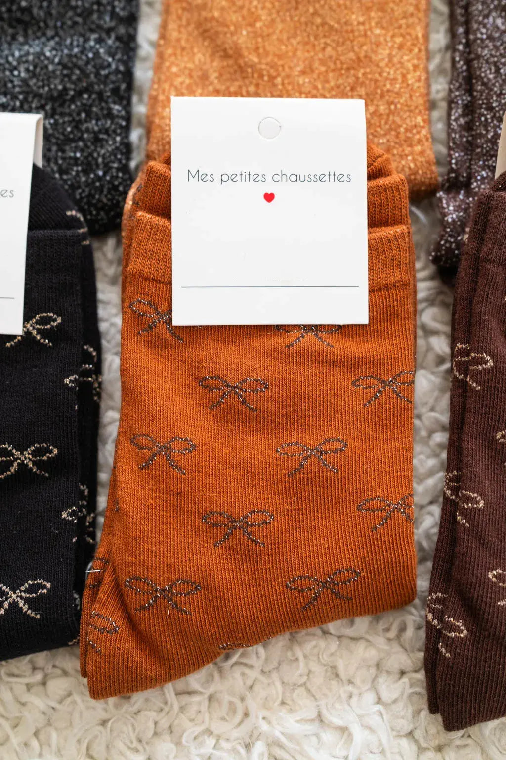 Chaussettes nœuds camel