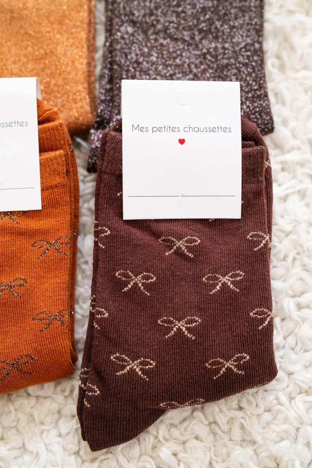 Chaussettes nœuds chocolat