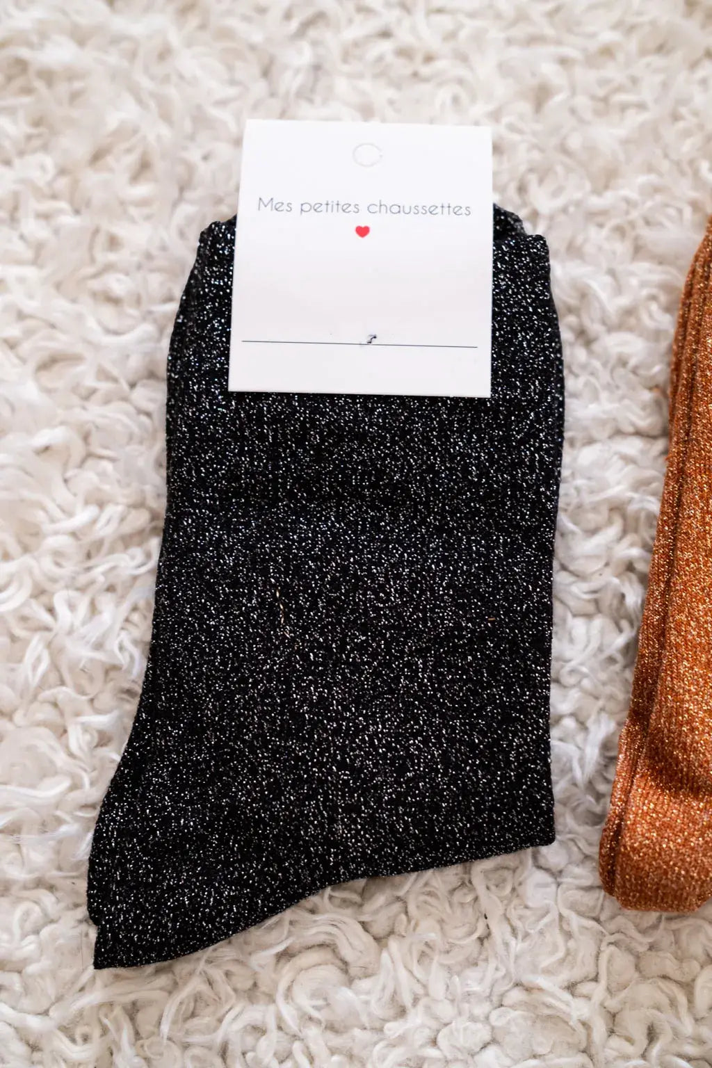 Chaussettes pailletées noires