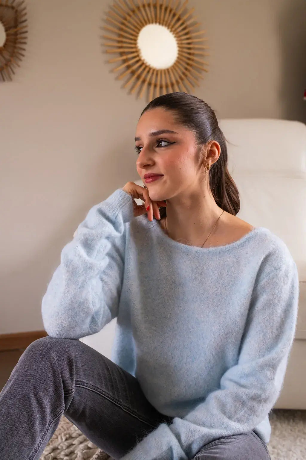 Pull Hilona bleu ciel