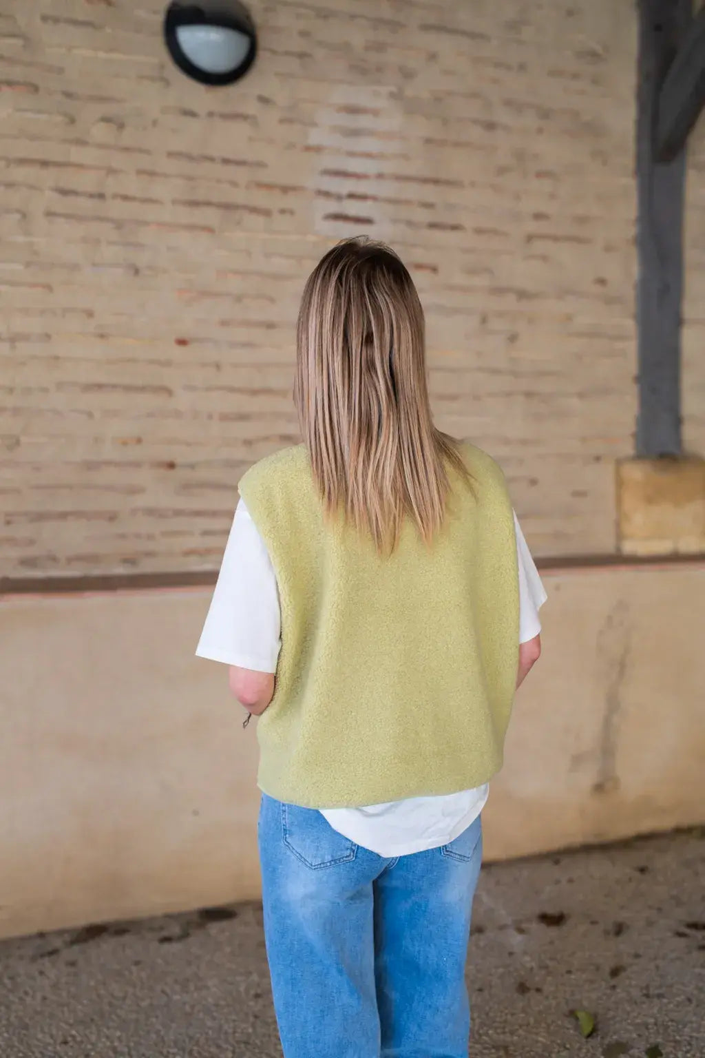 Gilet moumoute Alma anis