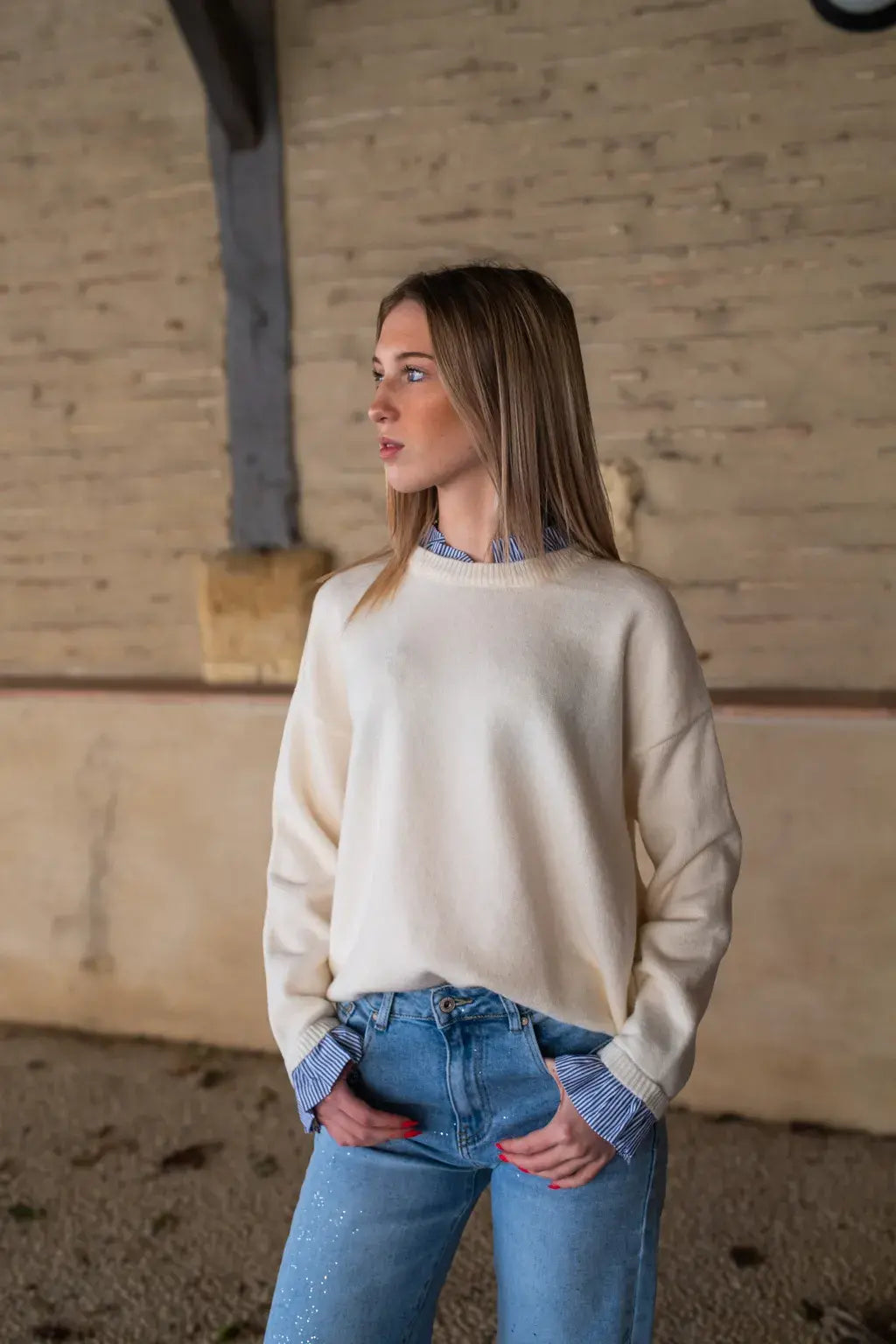 Pull Marjo écru
