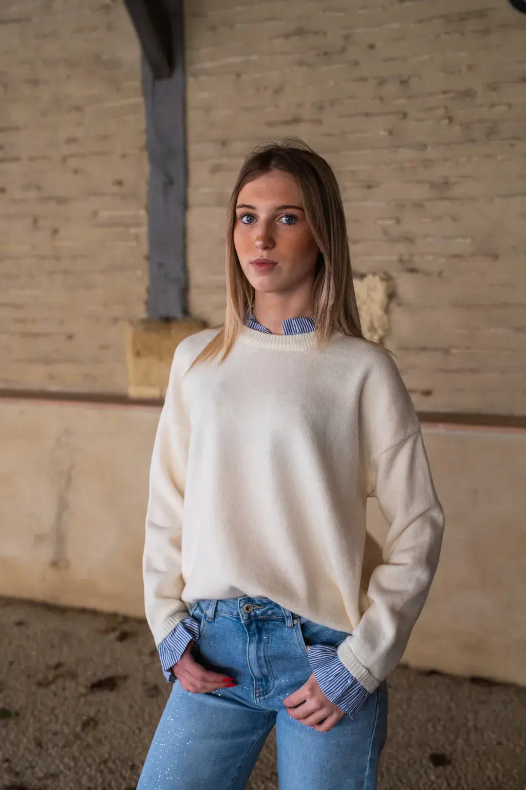 Pull Marjo écru