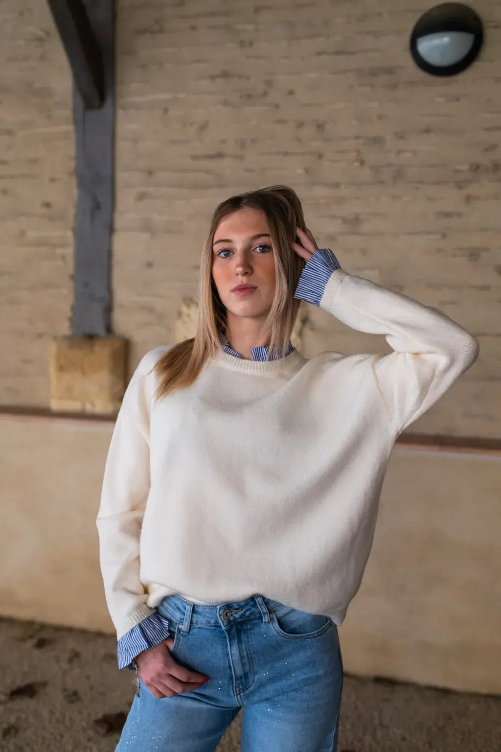 Pull Marjo écru
