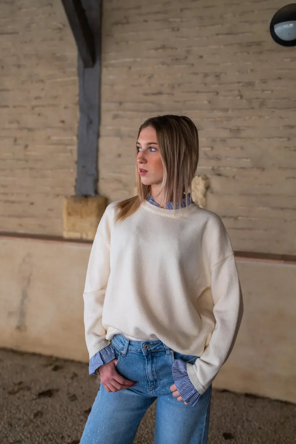 Pull Marjo écru