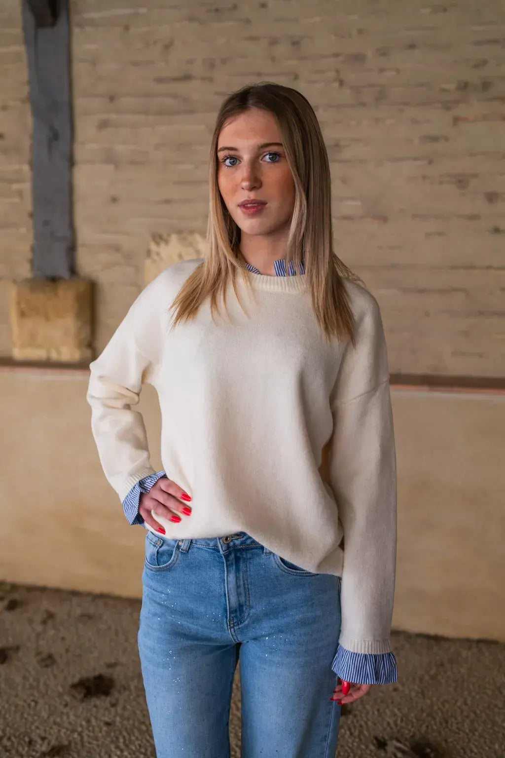 Pull Marjo écru