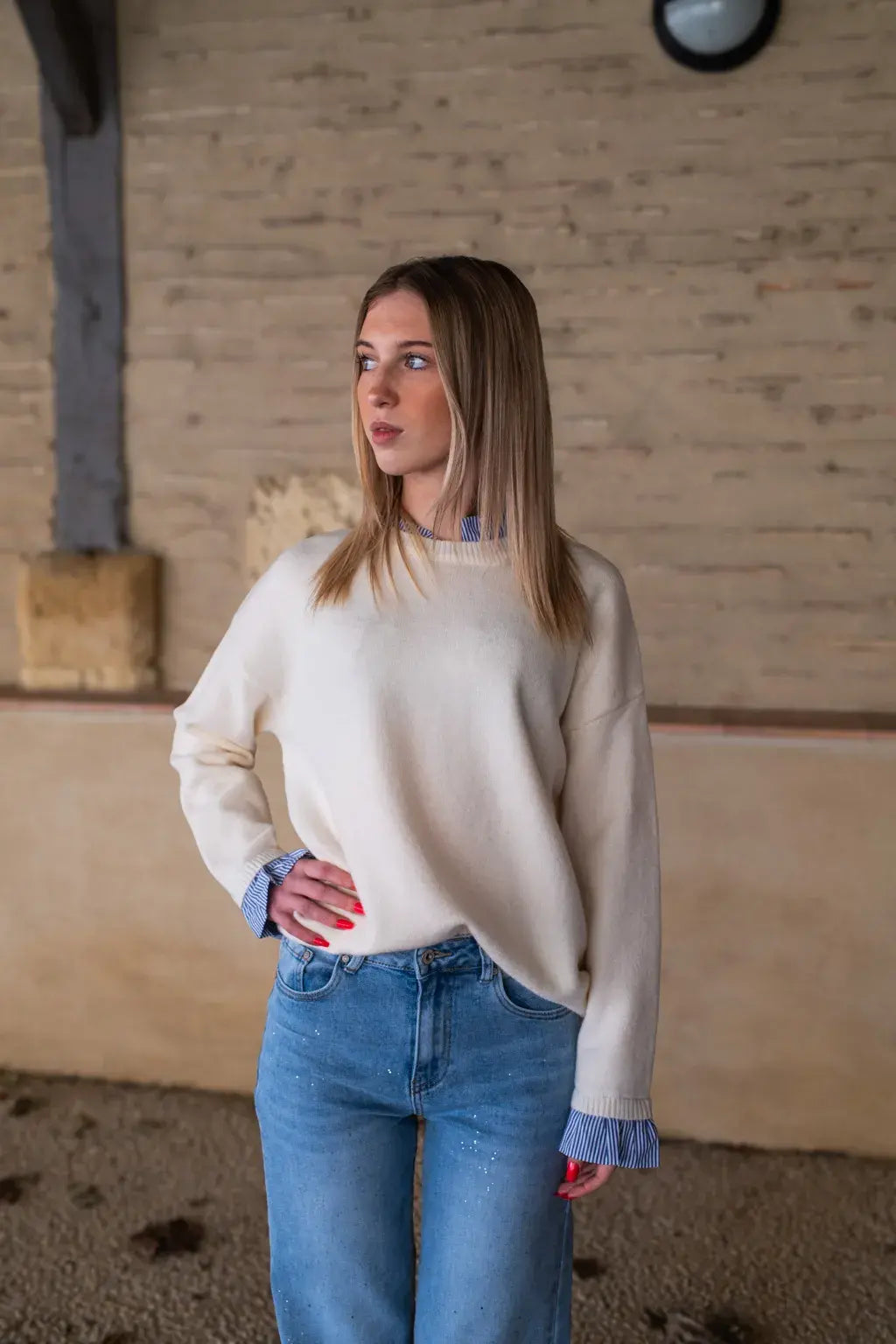 Pull Marjo écru