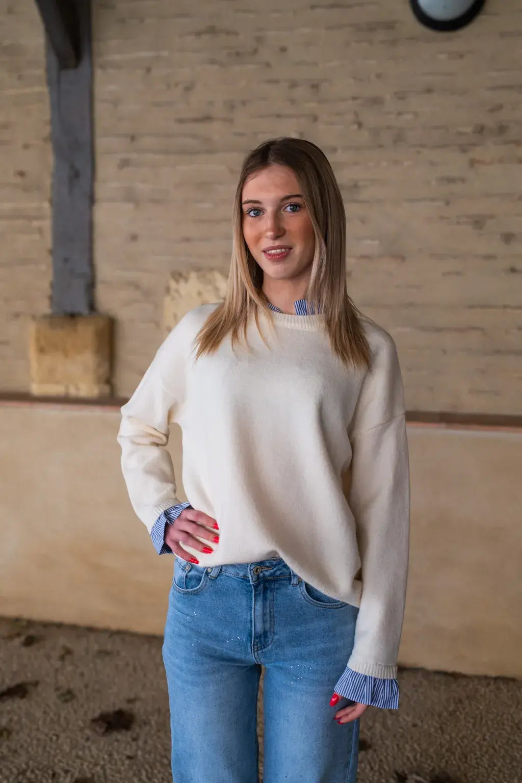 Pull Marjo écru