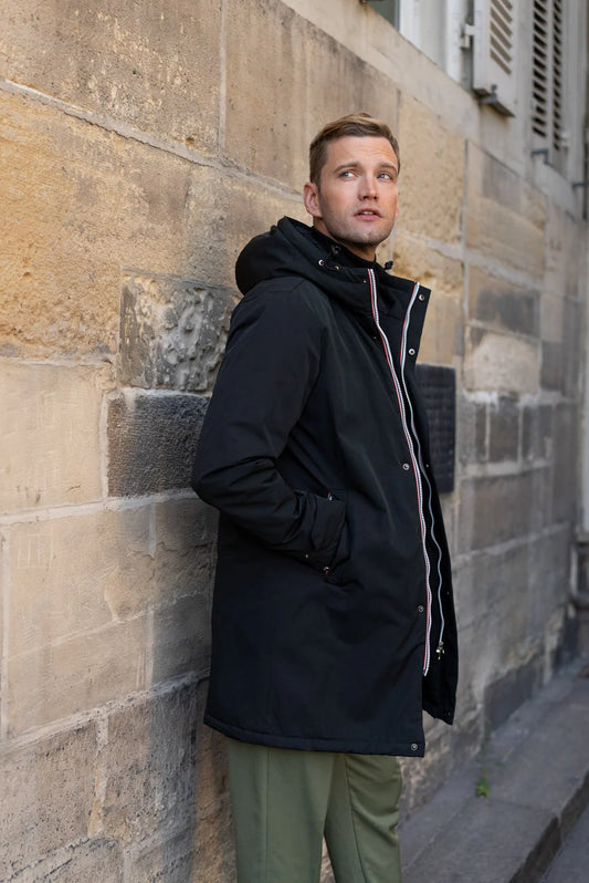 Parka longue fourrée mouton Laura Jo - Eric noire