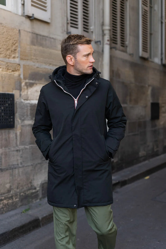 Parka longue fourrée mouton Laura Jo - Eric noire