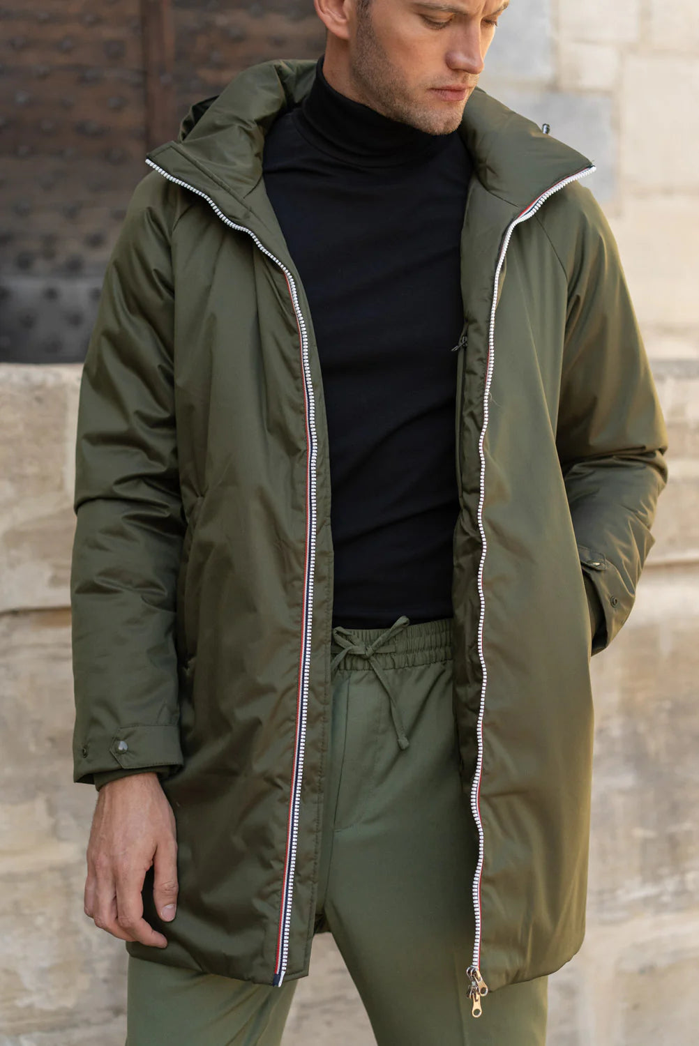 Parka longue doublure doudoune Laura Jo - Léon kaki
