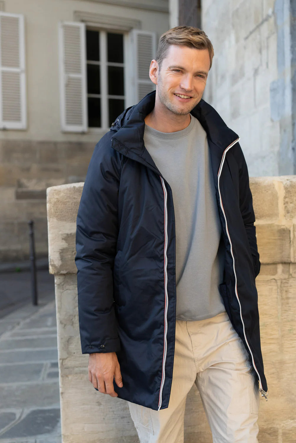Parka longue doublure doudoune Laura Jo - Léon marine