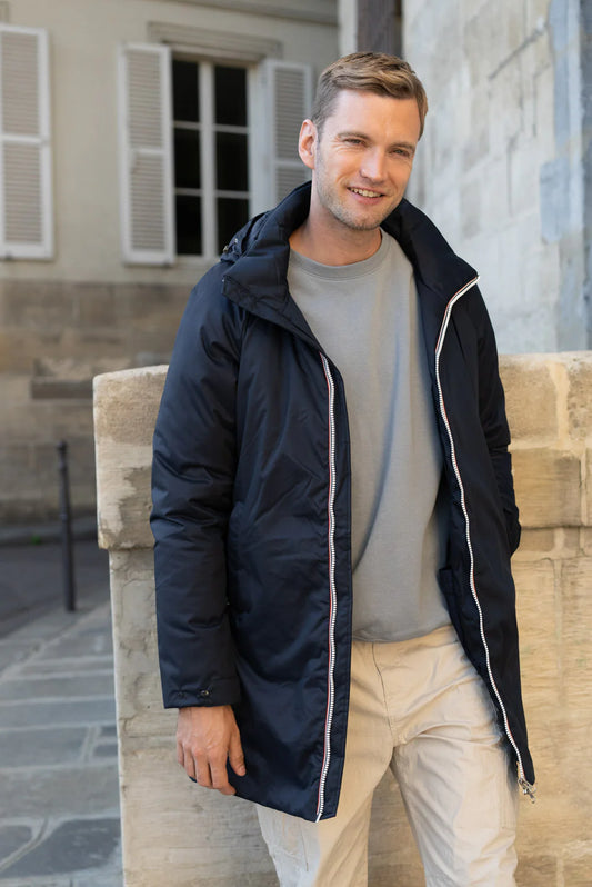 Parka longue doublure doudoune Laura Jo - Léon marine
