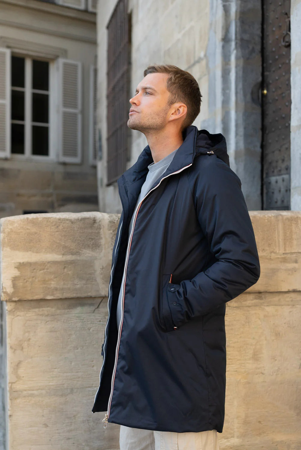 Parka longue doublure doudoune Laura Jo - Léon marine