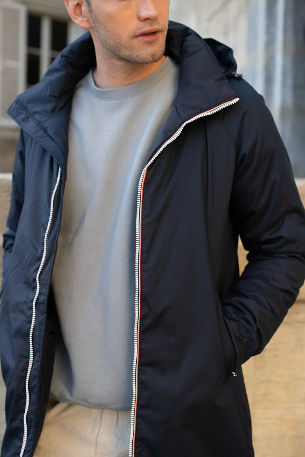 Parka longue doublure doudoune Laura Jo - Léon marine