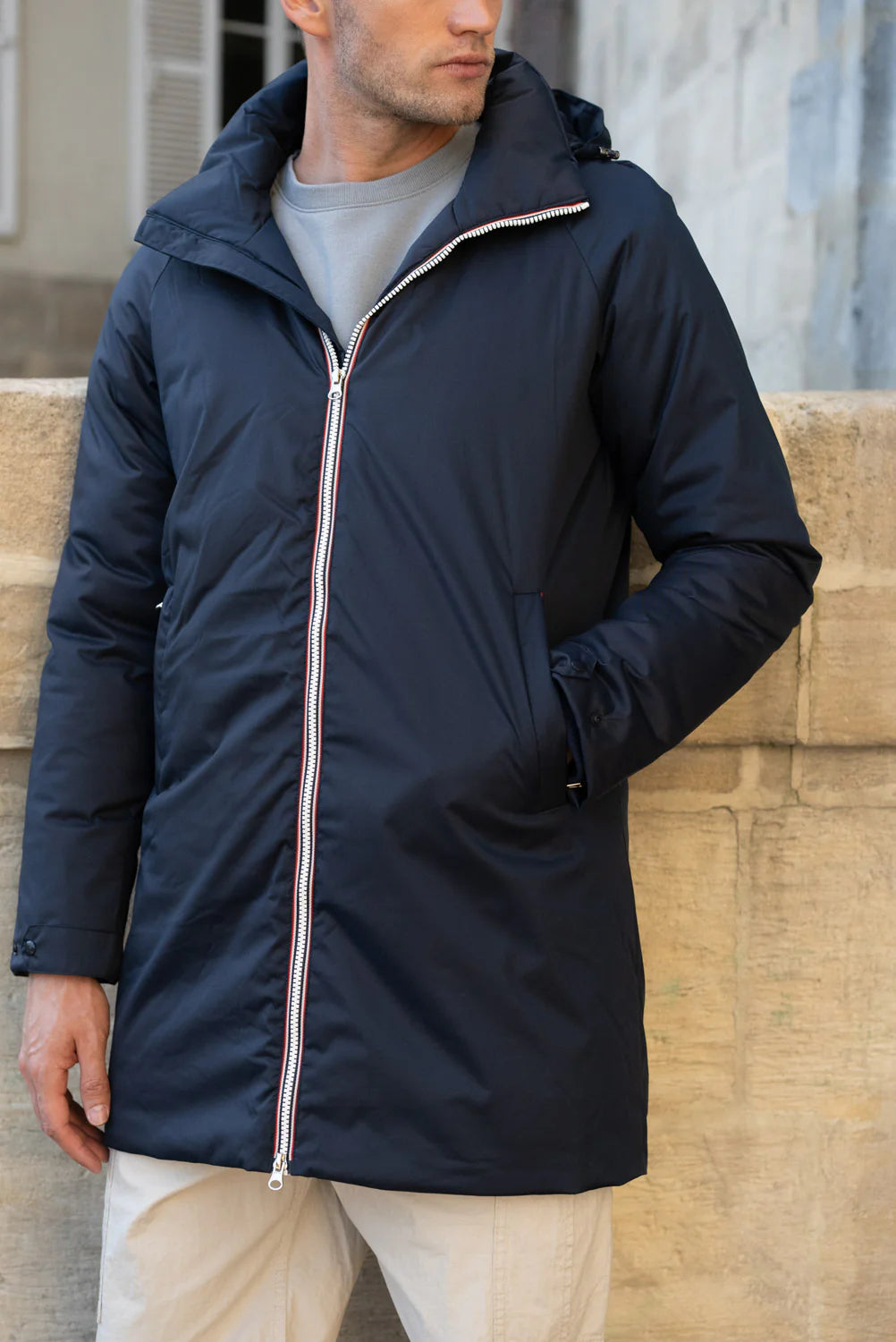 Parka longue doublure doudoune Laura Jo - Léon marine