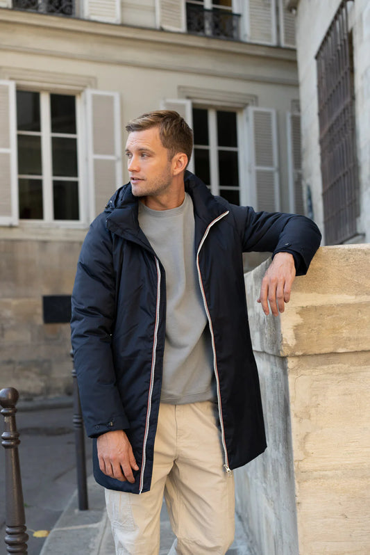 Parka longue doublure doudoune Laura Jo - Léon marine