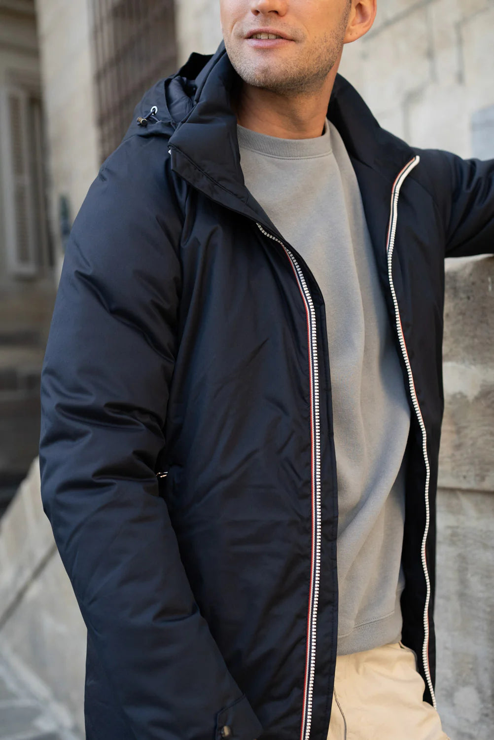 Parka longue doublure doudoune Laura Jo - Léon marine