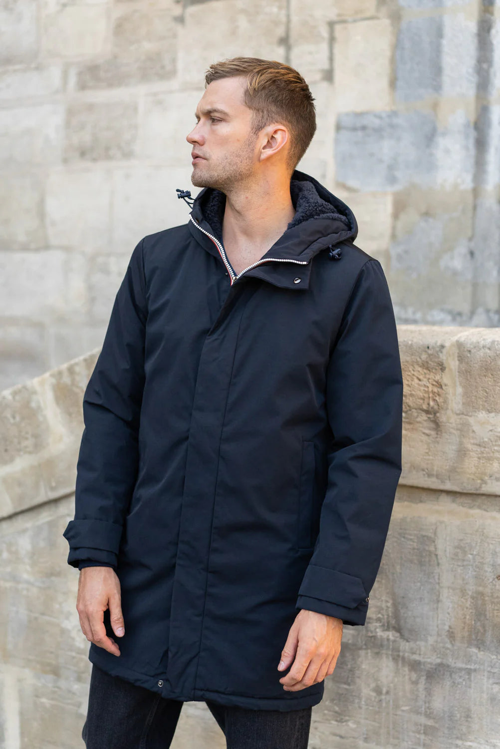 Parka longue fourrée mouton Laura Jo - Eric marine