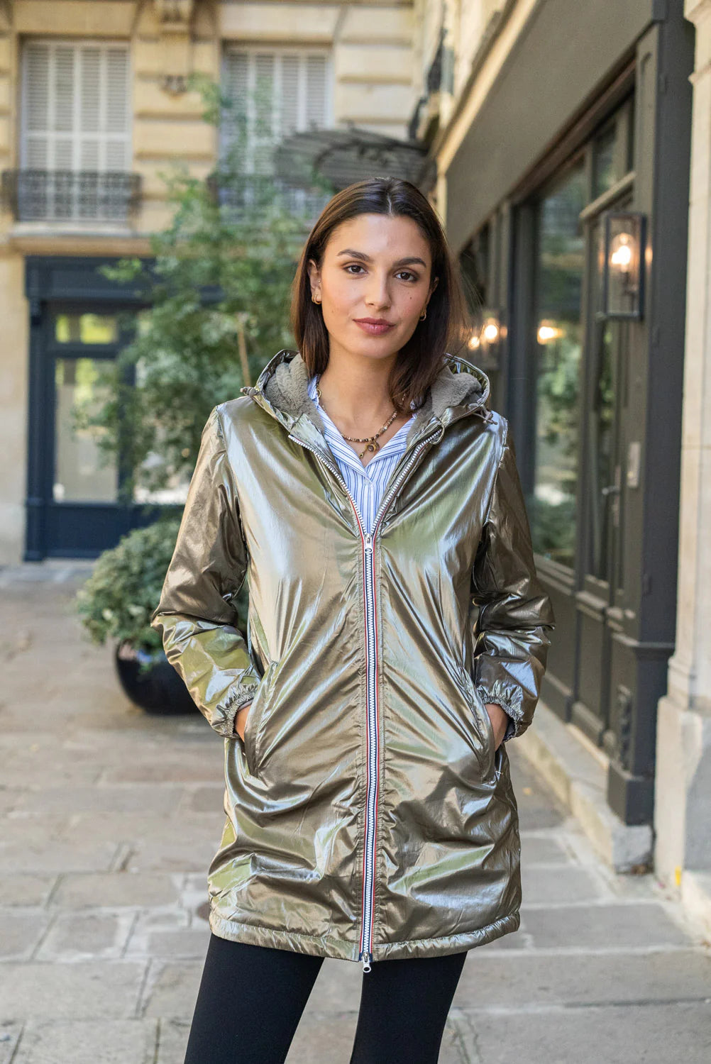 Parka fourrée imperméable Laura Jo - Albane bronze longue - DÉSTOCKAGE taille L et XL