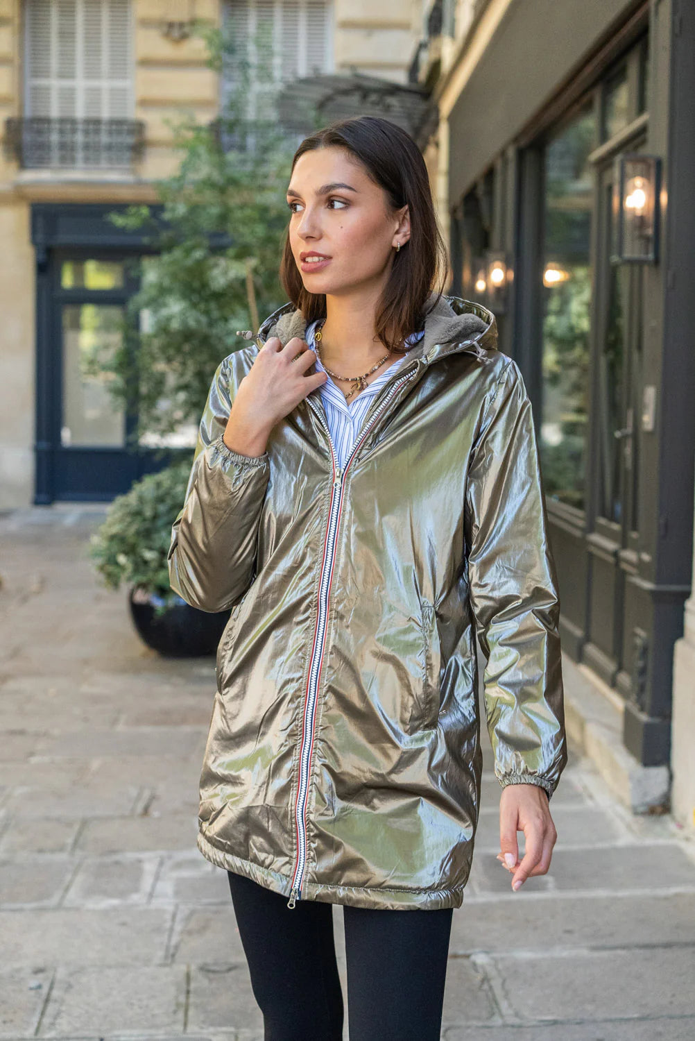Parka fourrée imperméable Laura Jo - Albane bronze longue - DÉSTOCKAGE taille L et XL