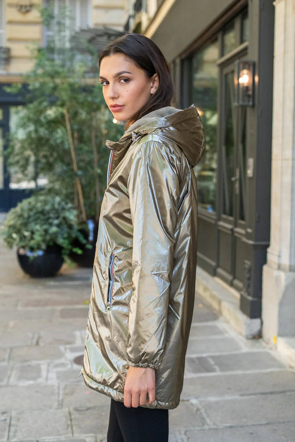Parka fourrée imperméable Laura Jo - Albane bronze longue - DÉSTOCKAGE taille L et XL