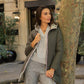 Doudoune réversible imperméable Laura Jo - Amélia kaki/dorée longue