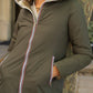Doudoune réversible imperméable Laura Jo - Amélia kaki/dorée longue