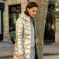 Doudoune réversible imperméable Laura Jo - Amélia kaki/dorée longue