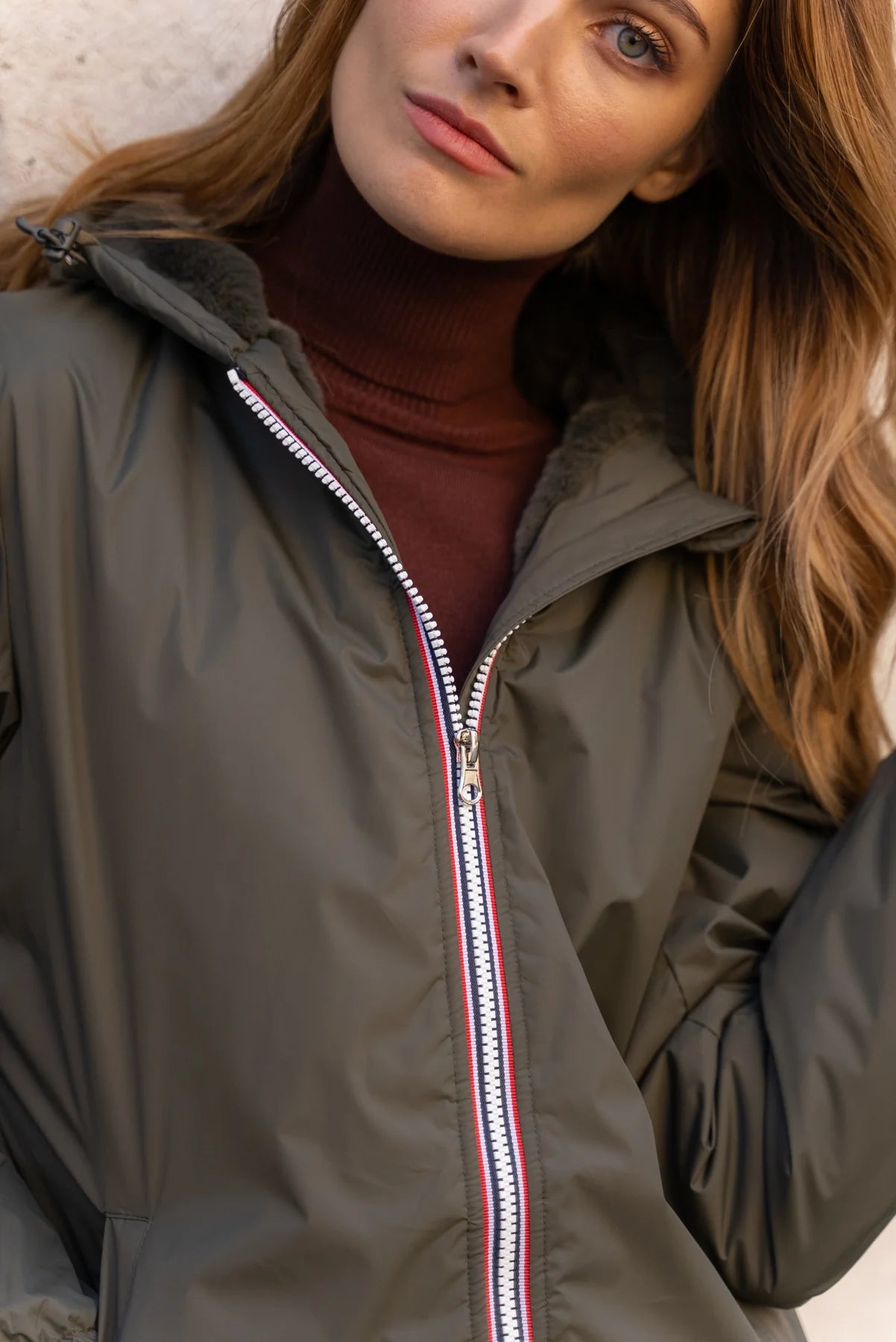 Parka fourrée imperméable Laura Jo - Albane kaki longue